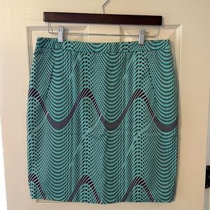 Turquoise, Navy, & Gray Halogen Pencil Skirt